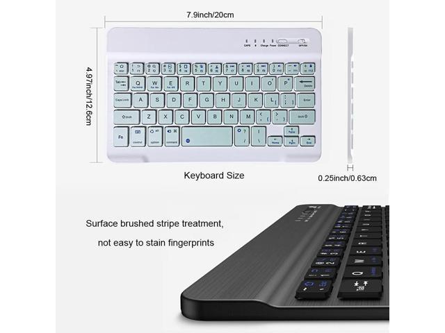 Ultra-Slim Bluetooth Keyboard Portable Rechargeable Wireless Keyboard Compact for Android Windows Tablet Cell Phone iOS iPhone iPad, iPad Pro, iPad...