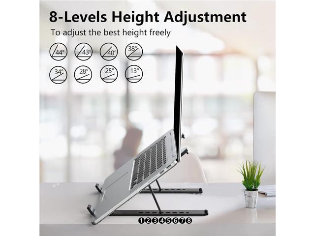 Tonmom Laptop Stand for Desk, Adjustable Laptop Riser ABS+Silicone Foldable Portable Laptop Holder, Ventilated Cooling Notebook Stand for 10-15.6...