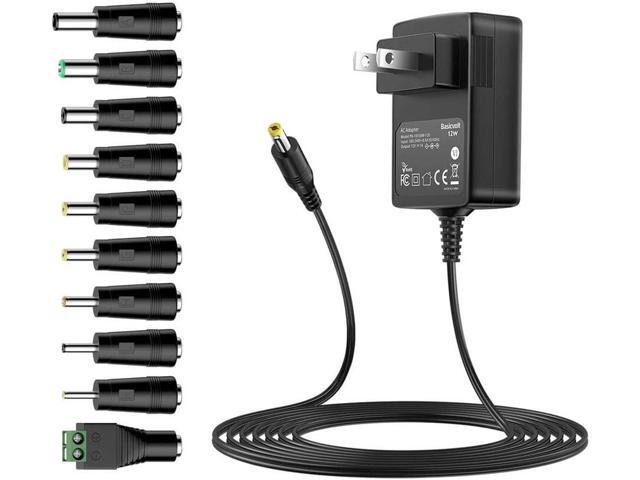 12V Power Supply AC Adapter DC 12 V Power Cord Universal Power Adapter 12Volt Charger Compatible with 1000mA 900mA 800mA 700mA 600mA 500mA 400mA...