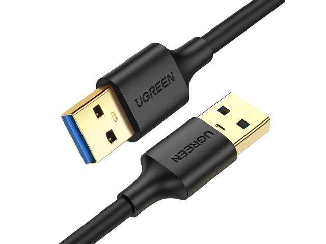 U USB Cable USB 3.0 A to USB A Cable Type A Male to Male 5Gbps Data Transfer Cord for Hard Drive, TV Box, USB 3.0 Hub, Laptop, DVD Player, TV.