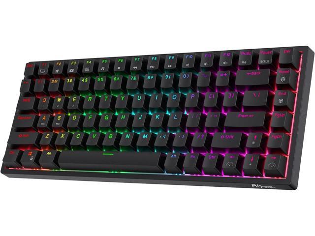 RK ROYAL KLUDGE RK84 Wireless Bluetooth/2.4Ghz 75% RGB Mechanical Gaming Keyboard, Three Modes Connectable Keyboard with Hot-Swappable Tactile.