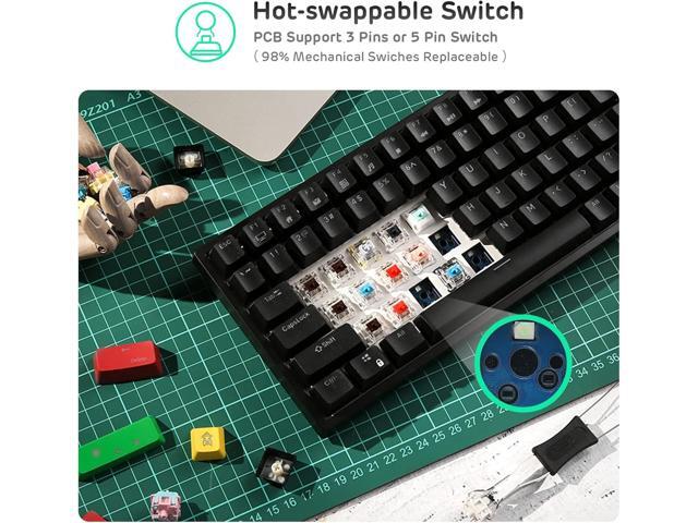 RK ROYAL KLUDGE RK84 Wireless RGB 75% Triple Mode BT5.0/2.4G/USB-C Hot Swappable Mechanical Keyboard, 84 Keys Wireless Gaming Keyboard...