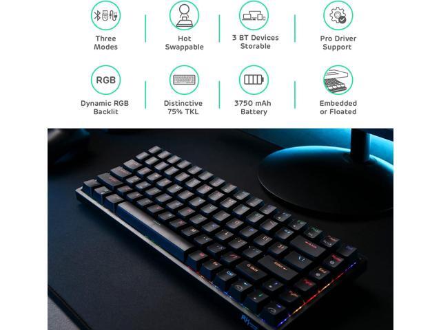 RK ROYAL KLUDGE RK84 Wireless RGB 75% Triple Mode BT5.0/2.4G/USB-C Hot Swappable Mechanical Keyboard, 84 Keys Wireless Gaming Keyboard...