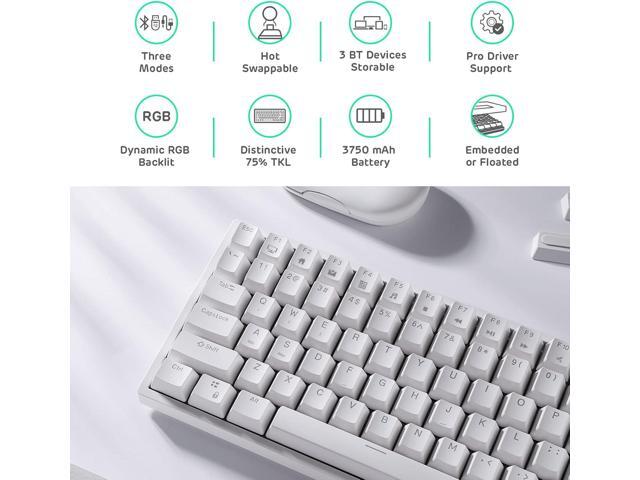 RK ROYAL KLUDGE RK84 Wireless RGB 75% Triple Mode BT5.0/2.4G/USB-C Hot Swappable Mechanical Keyboard, 84 Keys Wireless Gaming Keyboard...