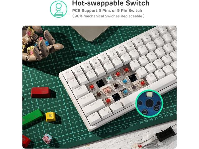 RK ROYAL KLUDGE RK84 Wireless RGB 75% Triple Mode BT5.0/2.4G/USB-C Hot Swappable Mechanical Keyboard, 84 Keys Wireless Gaming Keyboard...