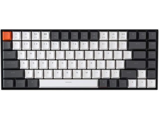 Keychron K2 Hot Swap Bluetooth Mechanical Keyboard for Mac Layout with Dual Tone Keycaps/Gateron G Pro Brown Switches/White LED Backlight, Compact.