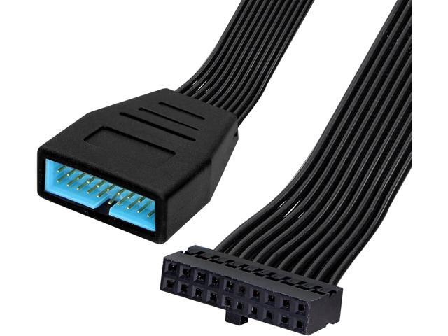 GINTOOYUN USB 3.0 Header Extension Cable,USB 3.0 19/20 Pin Male to Female Internal Extension Adapter(5.9 inch)