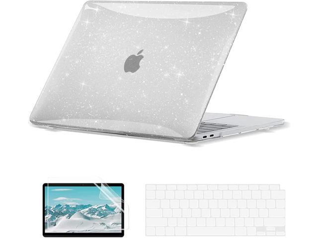 Compatible with MacBook Air 13 inch Case 2022-2018 M1 A2337 A2179 A1932 with Retina Display Touch ID, Sparkly Clear MacBook Air Case + 2 TPU.