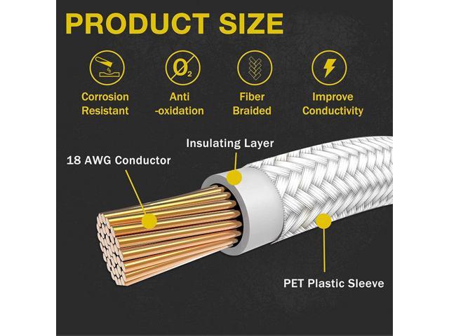 Braided ATX Sleeved Cable Extension Kit for Power Supply Cable Kit, PSU Connectors, 24 Pin, 8 Pin, 6 Pin 4 + 4 Pin, 6 Pack, with Cable Comb 24...