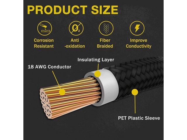 Clovertale Braided ATX Sleeved Cable Extension Kit for Power Supply Cable Kit, PSU Connectors, 24 Pin, 8 Pin, 6 Pin 4 + 4 Pin, 6 Pack, with Cable...