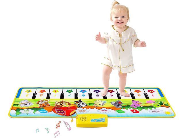 Kids Piano Mat, 39.5 in X 14 in Musical Mat Keyboard Music Mat with 8 Instrument Sounds Touch Play Dancing Mat Gift Toys for Boys Girls