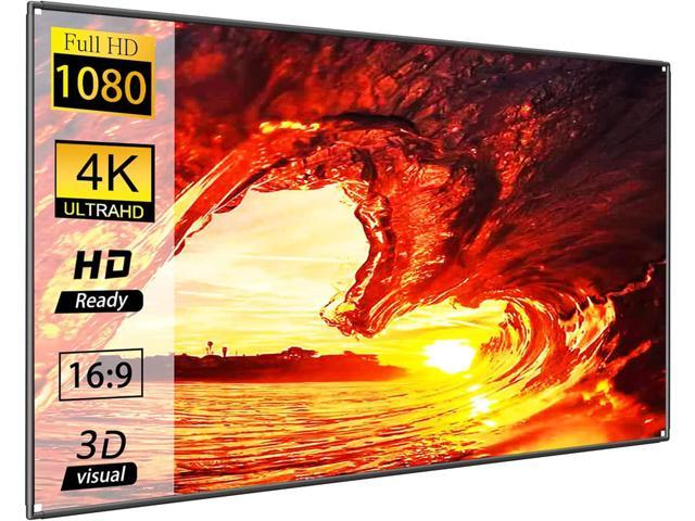 Projector Screen 120 inch with Frame 16:9 HD 4K Movies Screen Portable Widescreen Foldable Anti-Crease Indoor Outdoor Projection Movies Screen for.