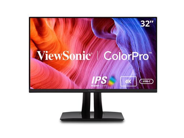 ViewSonic VP3256-4K 32 Inch Premium IPS 4K UHD Ergonomic Monitor with Ultra-Thin Bezels, Color Accuracy, Pantone Validated, HDMI, DisplayPort and.