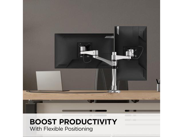 Dual Monitor Mounting Arm for Two Monitors up to 24 Inches Each VESA 75x75 and 100x100mm Compatible