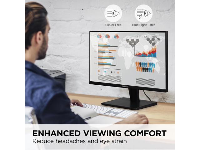 ViewSonic VS2447M 24 Inch 1080p Monitor with 75Hz, AMD FreeSync, Thin Bezels, Eye Care, HDMI, VGA Inputs for Gaming and Home Office