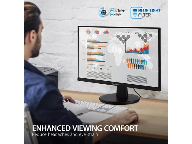 ViewSonic VS2247-MH 22 Inch 1080p Monitor with 75 Hz, Adaptive Sync, Thin Bezels, Eye Care, HDMI, VGA Inputs for Home and Office
