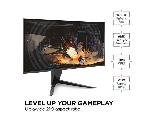 ViewSonic - VX3418-2K 34" LCD QHD 165Hz Gaming Monitor (HDMI, DP, USB) - Black - image 3