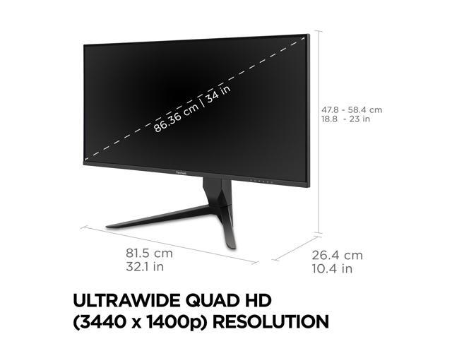 ViewSonic - VX3418-2K 34" LCD QHD 165Hz Gaming Monitor (HDMI, DP, USB) - Black - image 5