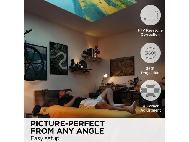 ViewSonic M1X Portable LED Projector with Smart Stand, Harman Kardon Speakers, Built-In Battery, H/V Keystone, 4 Corner Adjustment, Bluetooth,...