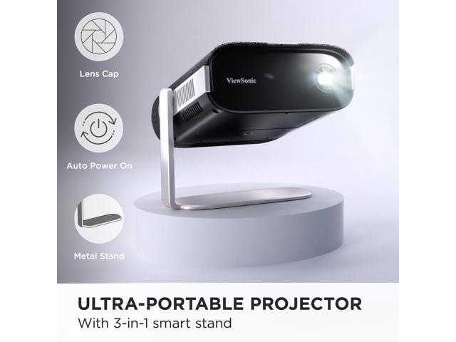 ViewSonic M1X Portable LED Projector with Smart Stand, Harman Kardon Speakers, Built-In Battery, H/V Keystone, 4 Corner Adjustment, Bluetooth,...