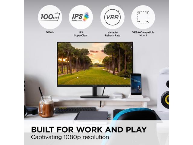 ViewSonic VS2747-H 27 Inch 1080p IPS Monitor with 100Hz, Variable Refresh Rate, Thin Bezels, Eye Care, HDMI, VGA