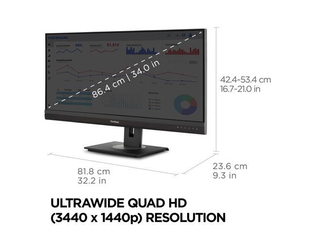 ViewSonic - VG3456A 34" IPS LCD UltraWide QHD Monitor (HDMI, DP, USB-C) - Black - image 6