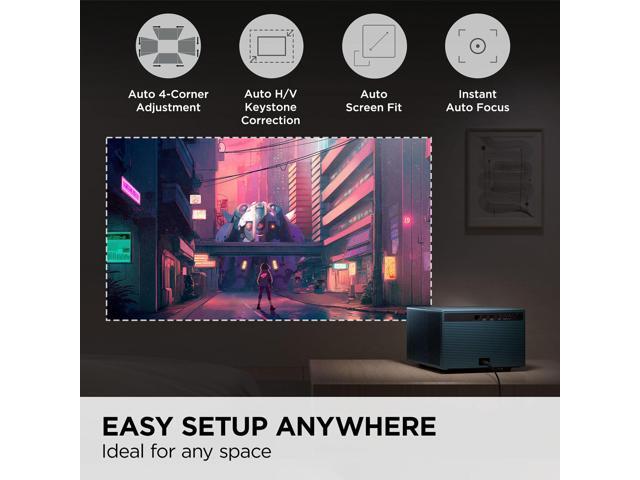 ViewSonic LX60HD 1080p LED Portable Projector Built-in Google TV and Netflix, H/V Keystone, Auto Focus, Bluetooth, Wi-Fi