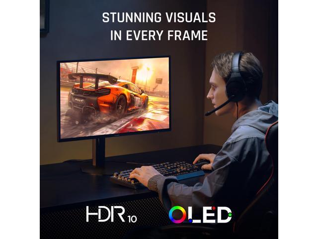 ViewSonic VX2738-2K-OLED 27 Inch QHD OLED Gaming Monitor with 240Hz, 0.03ms Response Time, AMD FreeSync Premium, Advanced Ergonomics, HDMI and DP