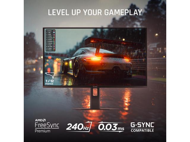 ViewSonic VX2738-2K-OLED 27 Inch QHD OLED Gaming Monitor with 240Hz, 0.03ms Response Time, AMD FreeSync Premium, Advanced Ergonomics, HDMI and DP
