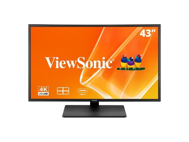 ViewSonic VX4381U-4K 43 Inch 4K Monitor, with HDR10 for Seamless Home and Office Entertainment, Multi-Picture Support for 4 Simultaneous Inputs,.
