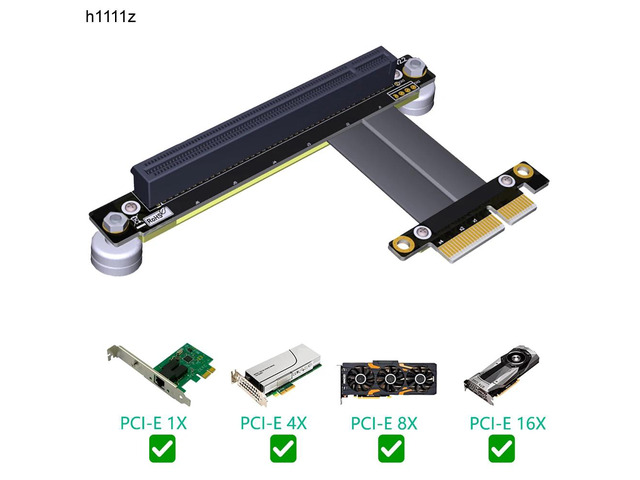 PCI Express PCI-E 4X To 16X Slot Riser Card Converter Extender Ribbon Adapter Extension Cable PCIe 16X 90 Degree + Magnetic Base