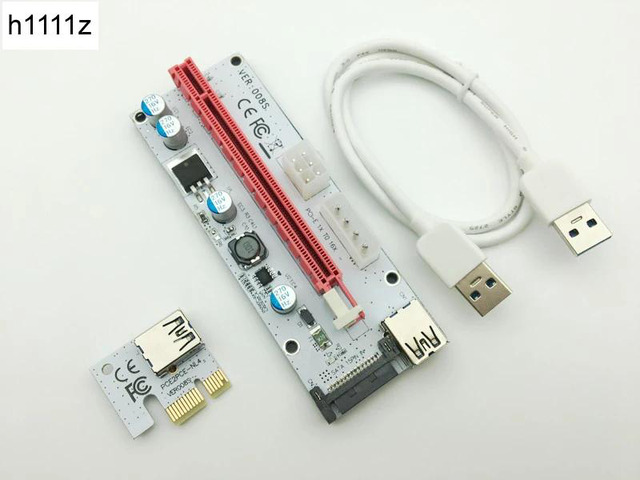 Riser VER008S 3in1 Molex 4Pin SATA 6PIN PCIE PCI-E Riser Card pcie 1x to 16x USB