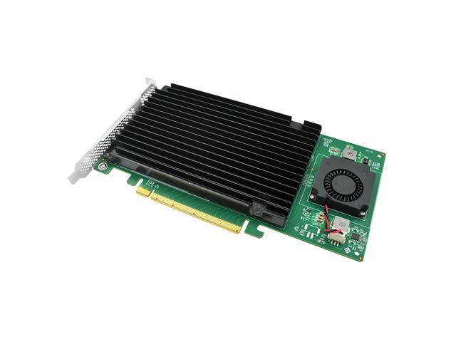 Linkreal PCIe 3.0 x16 to 4 xM.2 NVMe SSD Adapter Card with heatsink