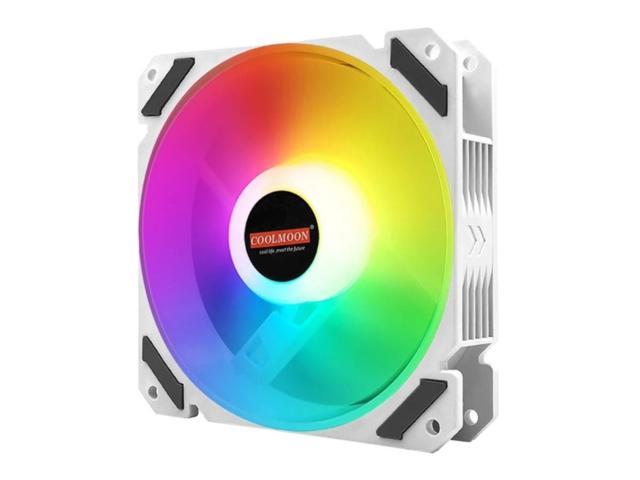 Coolmoon 120mm PWM ARGB PC Case Fan Quiet 4 Pin Addressable RGB Cooling Fan for CPU Cooler Computer Chassis