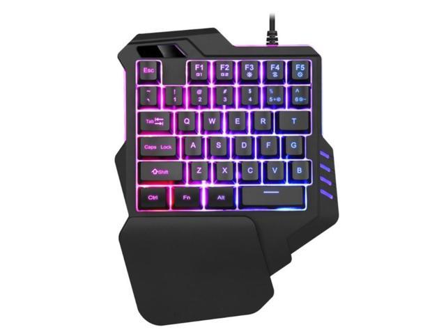 One-hand Gaming Keyboard Portable One Hand Mechanical Wired Colorful Backlit Macro Definition Gaming Keyboard