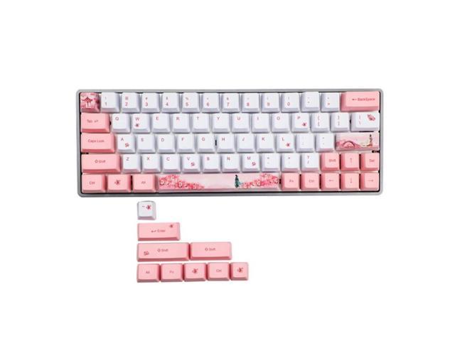 Sakura Dye-Sublimation Mechanical Keyboard Cute Keycaps PBT OEM Profile Keycap For GH60 GK61 GK64 Keyboard