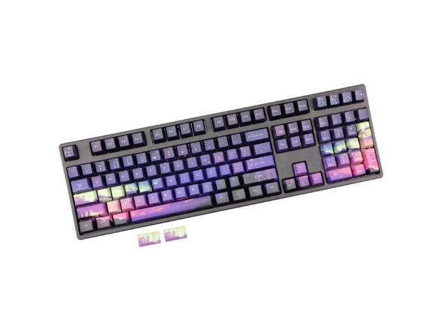 110 Keys OEM PBT Keycaps Full Set Mechanical Keyboard Keycaps 5 Sides Dye-Sublimation Purple Dawn Light Keycaps