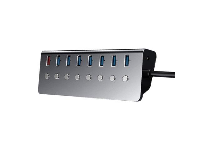 USB Hub 3.0, 7-Port USB Data Hub Splitter with 1 Charging Port and Individual On/Off Switches for Windows, Mac, Linux