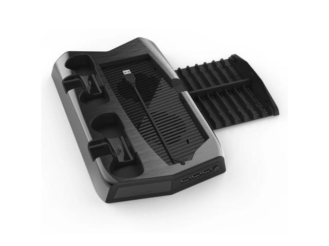 For PS5 Vertical Cooling Fan Stand Digital Edition with 14 Game Slot 3 Hub Port Dual Controller Charging Station Charger for PS5