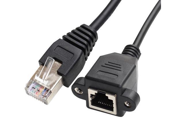 30cm 8P8C FTP STP UTP Cat 5e Male to Female Lan Ethernet Network Extension Cable with Panel Mount Holes