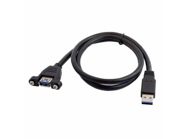 80cm USB 3.0 A Type Male to Female Extension Cable with Panel Mount screws