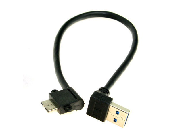 20cm Up Angled 90 Degree Right Angled USB 3.0 to Micro 10Pin Cable High Quality for Cell phone & Hard Disk SSD Cablecc