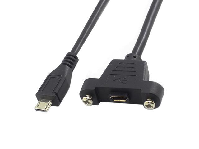 Micro USB 5Pin Male to Female Extension Panel Mount Type Cable with Screws 50cmPanel Mount Type