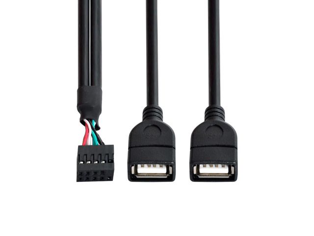50cm 10 Pin Motherboard Female Header to Dual USB 2.0 Female Adapter Cable