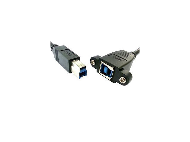 Super Speed USB 3.0 Backpanel Mount B Female to Male B Type Extension Cable 0.5M