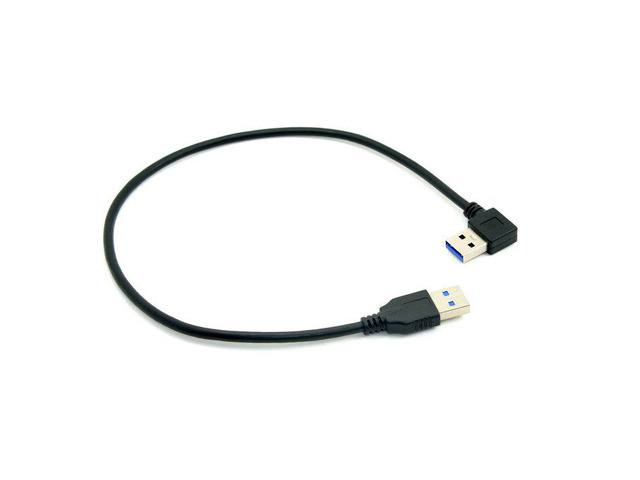 90 Degree Right Angled USB 3.0 A Type Male to Straight A Type Male Data Cable 40cm