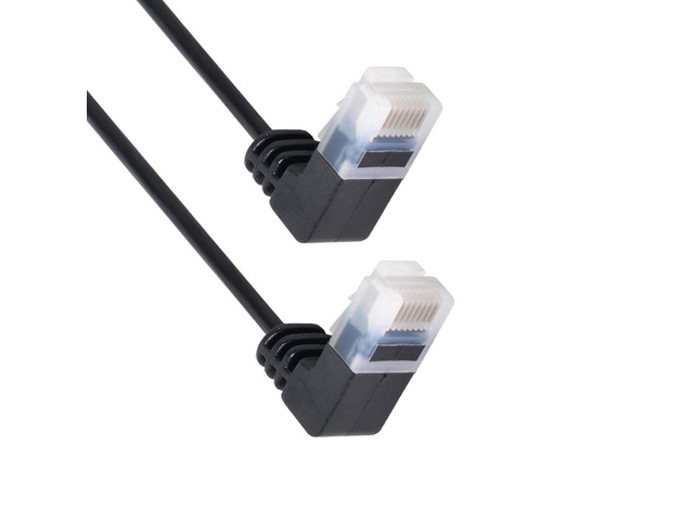 Ultra Slim Cat6 Ethernet Cable RJ45 Down Angled 25cm UTP Network Cable Patch Cord 90 Degree Cat6a Lan for Laptop Router