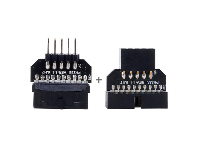 Reversible USB 2.0 9Pin Housing to Motherboard USB 3.0 20pin Header Female Adapter 1set