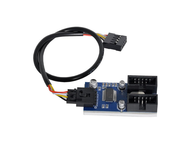 9pin USB 2.0 Header 1 to 2 Female Motherboard Extension Cable HUB Connector Adapter Port Multilier