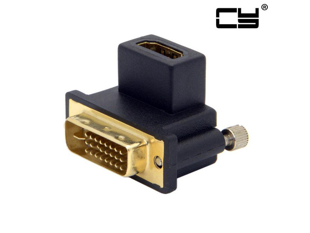 HDMI-compatible Female to DVI Male 90 Degree Up Angled Adapter Converter for Computer & HDTV & Graphics Card